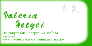 valeria hetyei business card